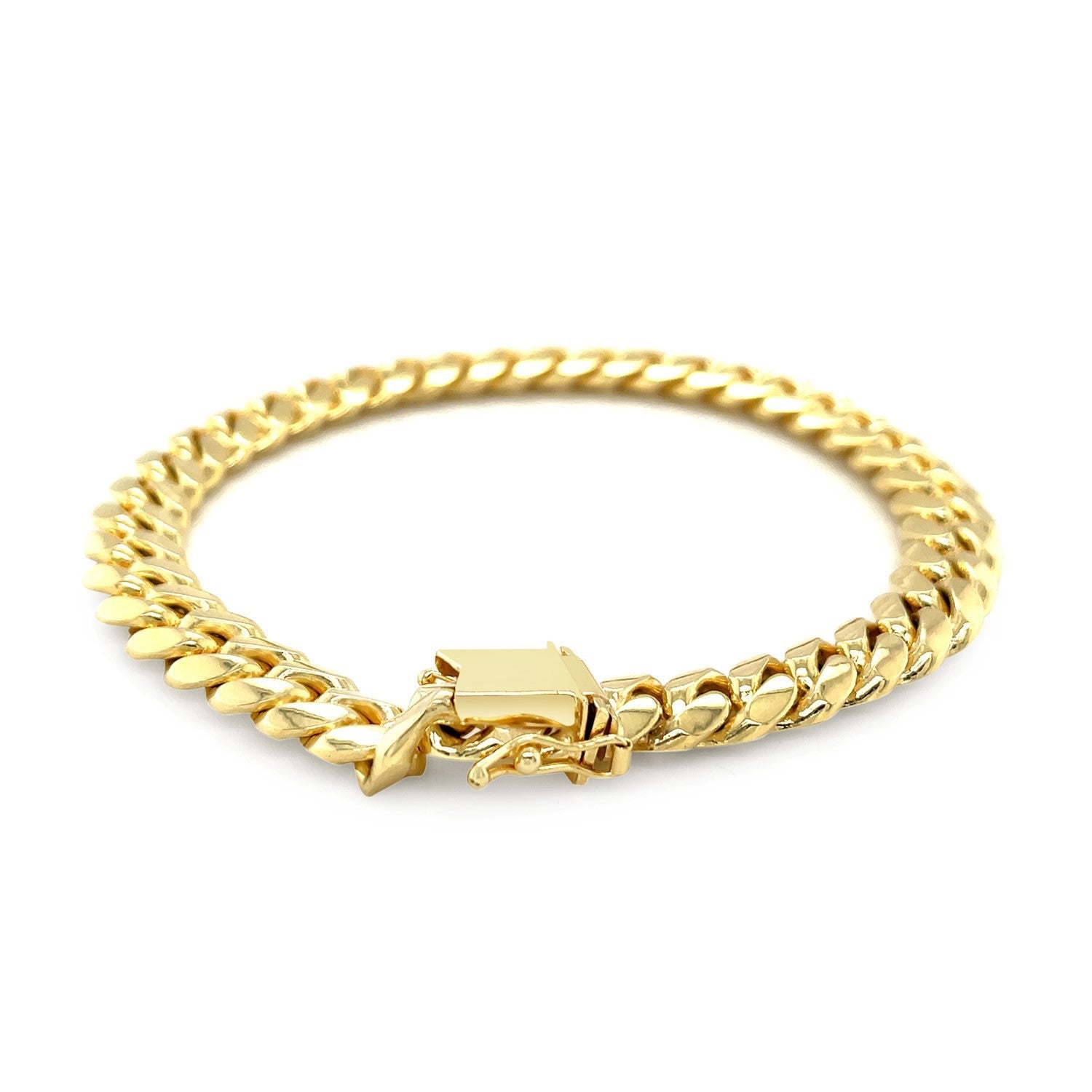 8.25mm 14k Yellow Gold Classic Miami Cuban Solid Bracelet by Bids.com