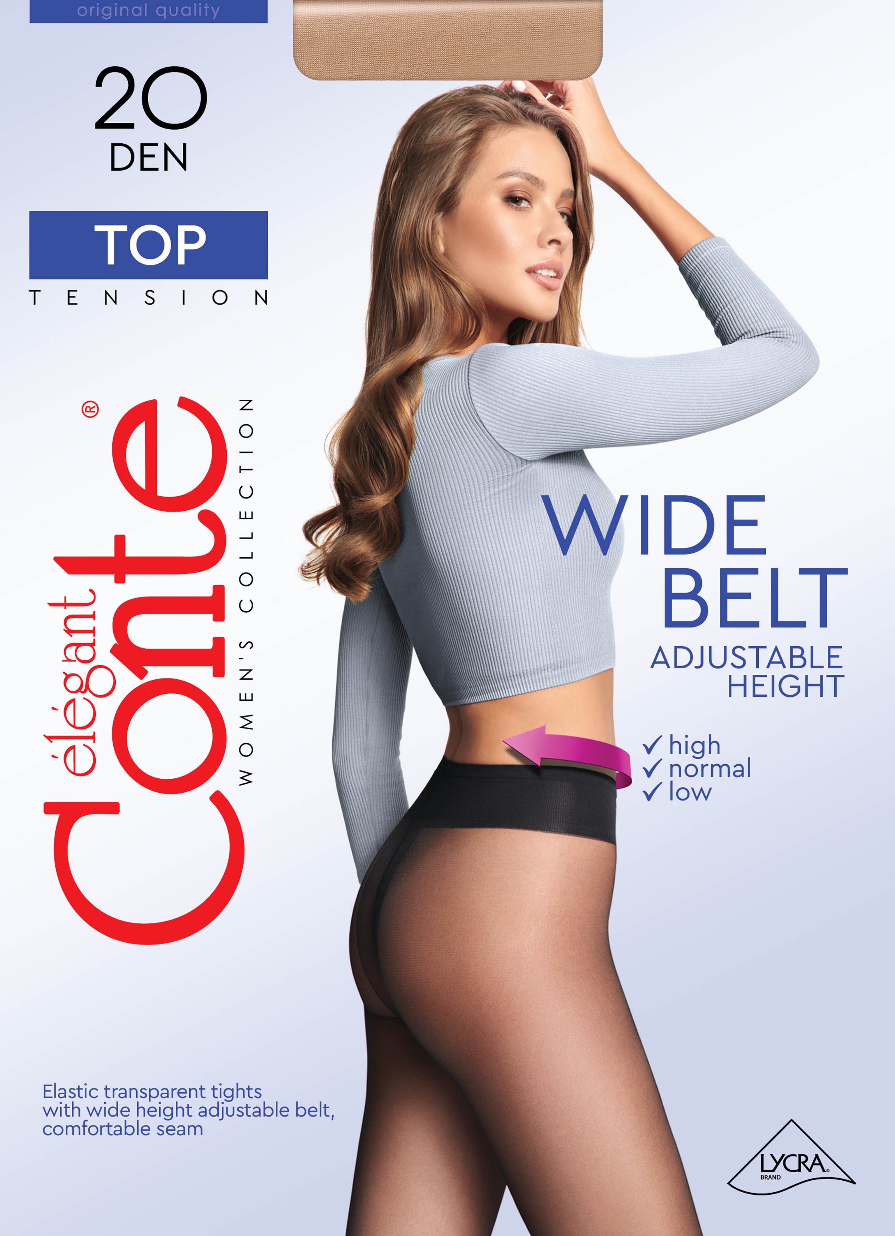 Tights Conte Top 20 Den - Low Waist Adjustable Belt by TheRanok.com