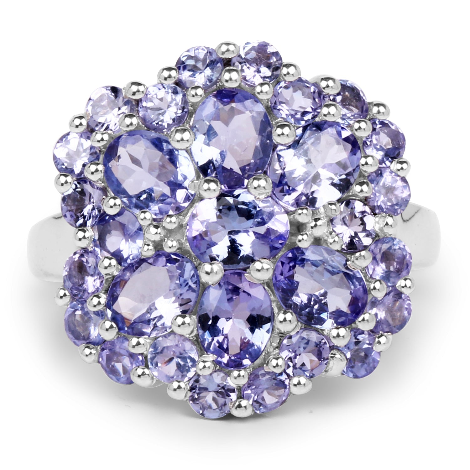 3.91 Carat Genuine Tanzanite .925 Sterling Silver Ring by Bids.com