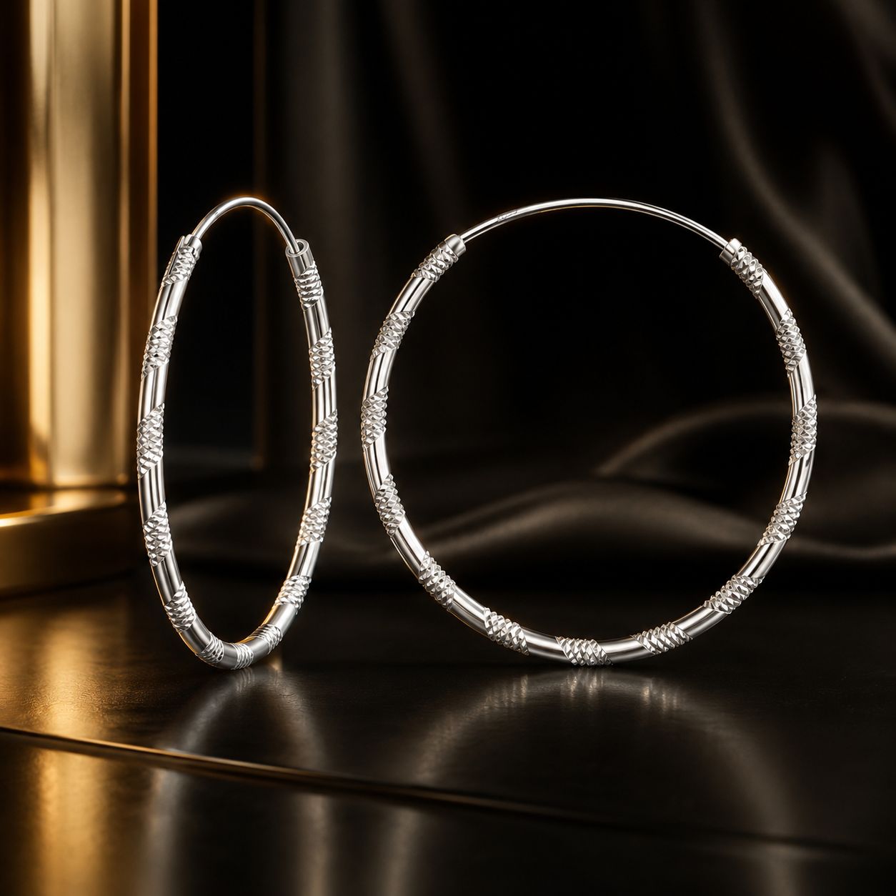925 Sterling Silver Plated White Gold Earrings 3.0cm for Women DestGlow
