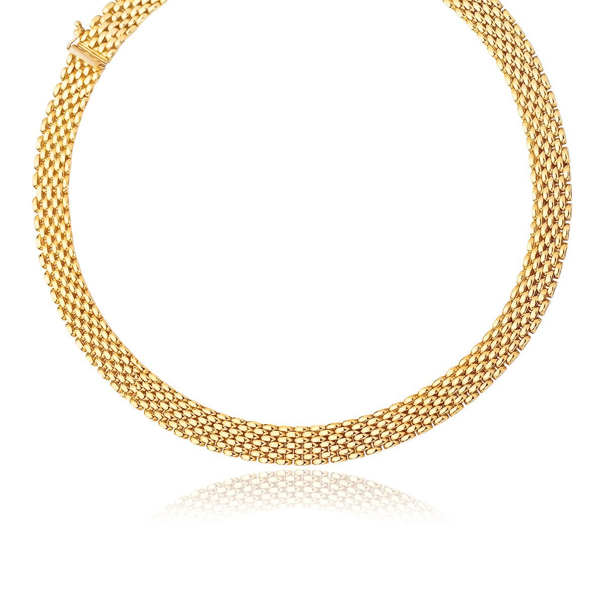 14k Yellow Gold Flexible Panther 9.0mm Line Necklace by Bids.com