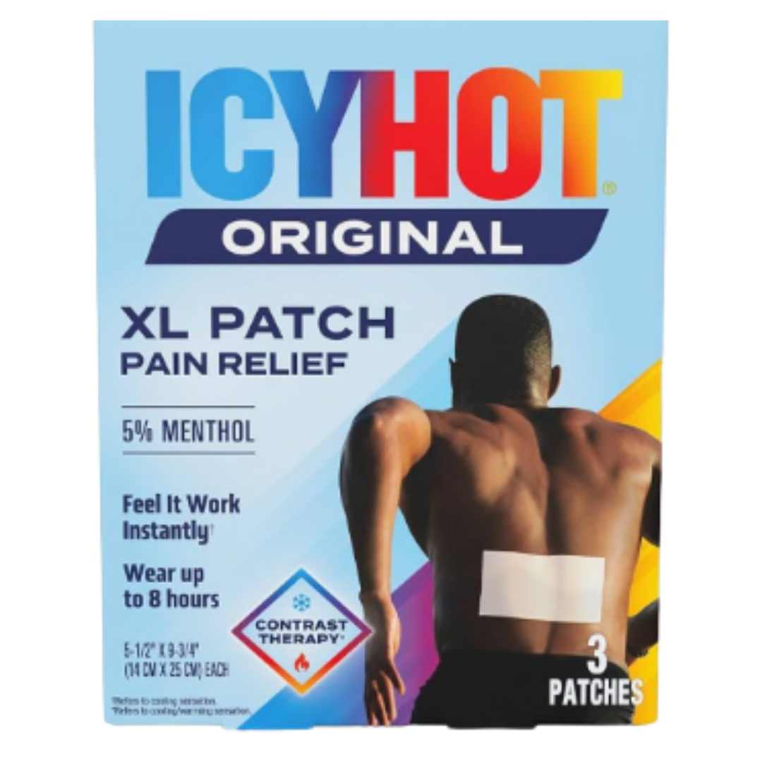 Icy Hot Original XL Pain Relief Patches 5% Menthol (3 ct) DestGlow