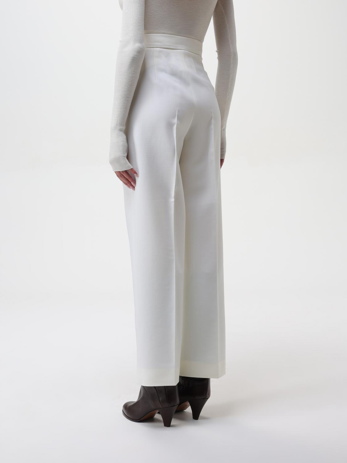 Max Mara Pants Woman Cream by Luosophy