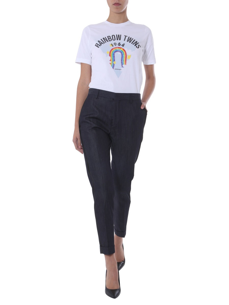 Dsquared Women Round Neck T-Shirt DestGlow