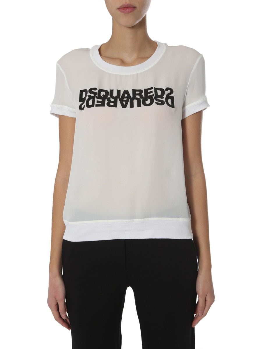 Dsquared Women Round Neck T-Shirt DestGlow