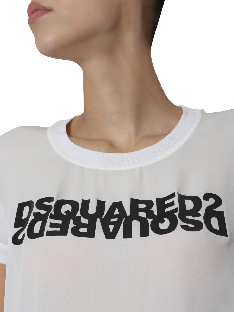 Dsquared Women Round Neck T-Shirt DestGlow