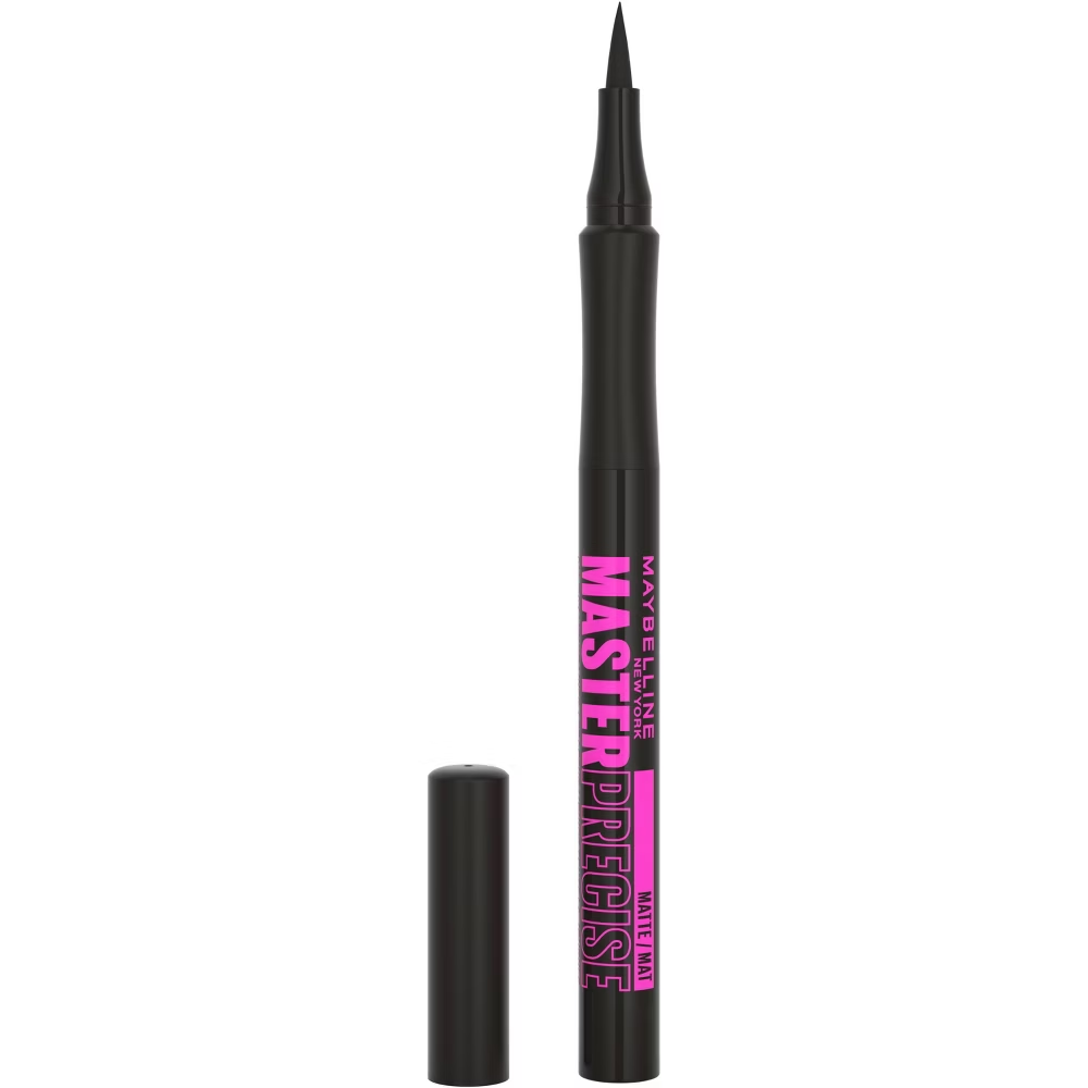 Maybelline Eyestudio Master Precise All Day Liquid Waterproof Eyeliner (Matte Black, 0.03 fl oz) DestGlow