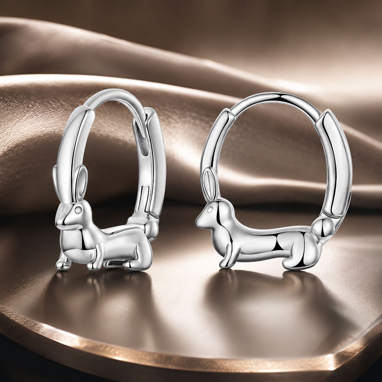 925 Sterling Silver White Gold Plated Hoop Earrings for Women DestGlow