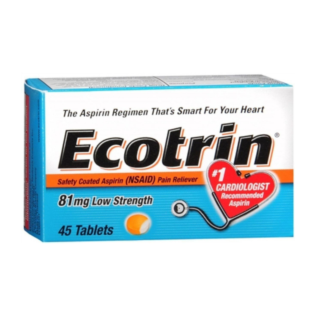 Ecotrin Low Strength Safety Coated Aspirin 81mg (45 Tablets) DestGlow