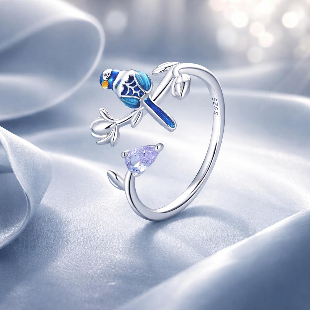 925 Silver Enamel & Paved CZ Ring for Unisex DestGlow