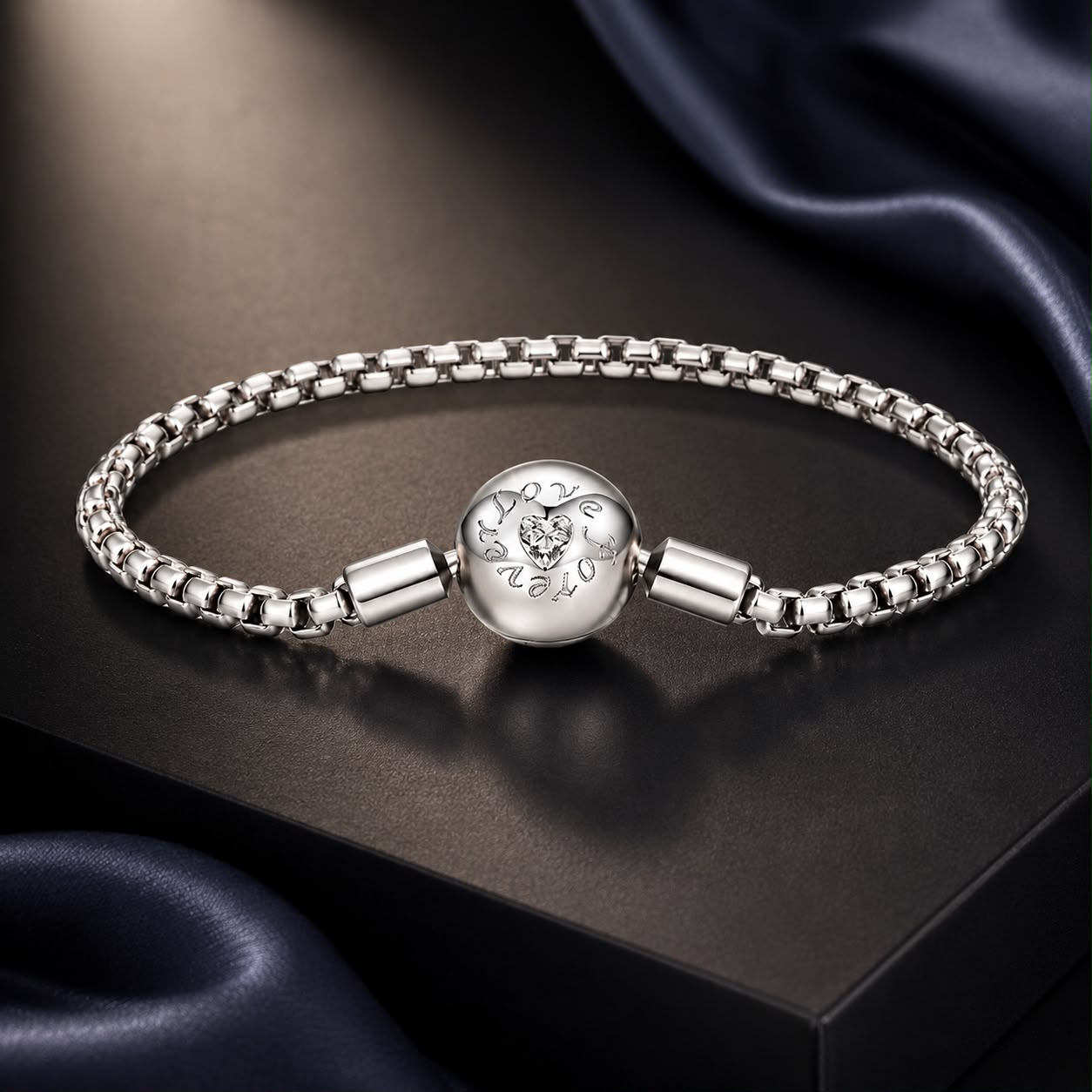 925 Sterling Silver Bracelet 19cm with CZ Stones for Women DestGlow