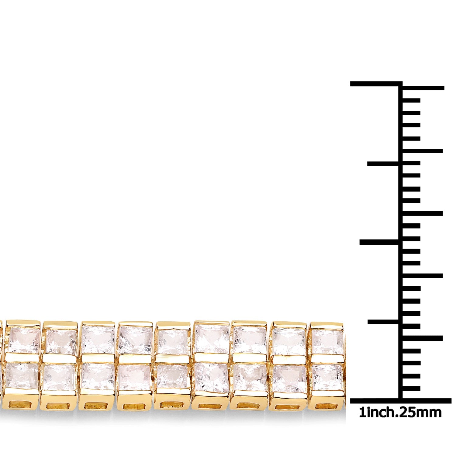 14K Yellow Gold Plated 9.52 Carat Genuine Blue Sapphire and White Sapphire .925 Sterling Silver Bracelet by Bids.com