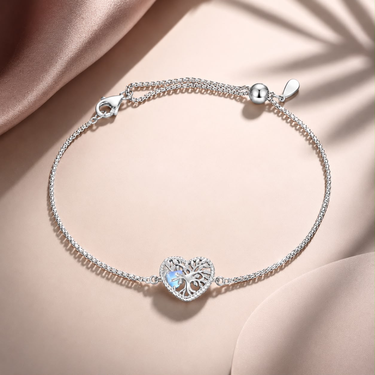 925 Sterling Silver Moonstone Bracelet for Women DestGlow