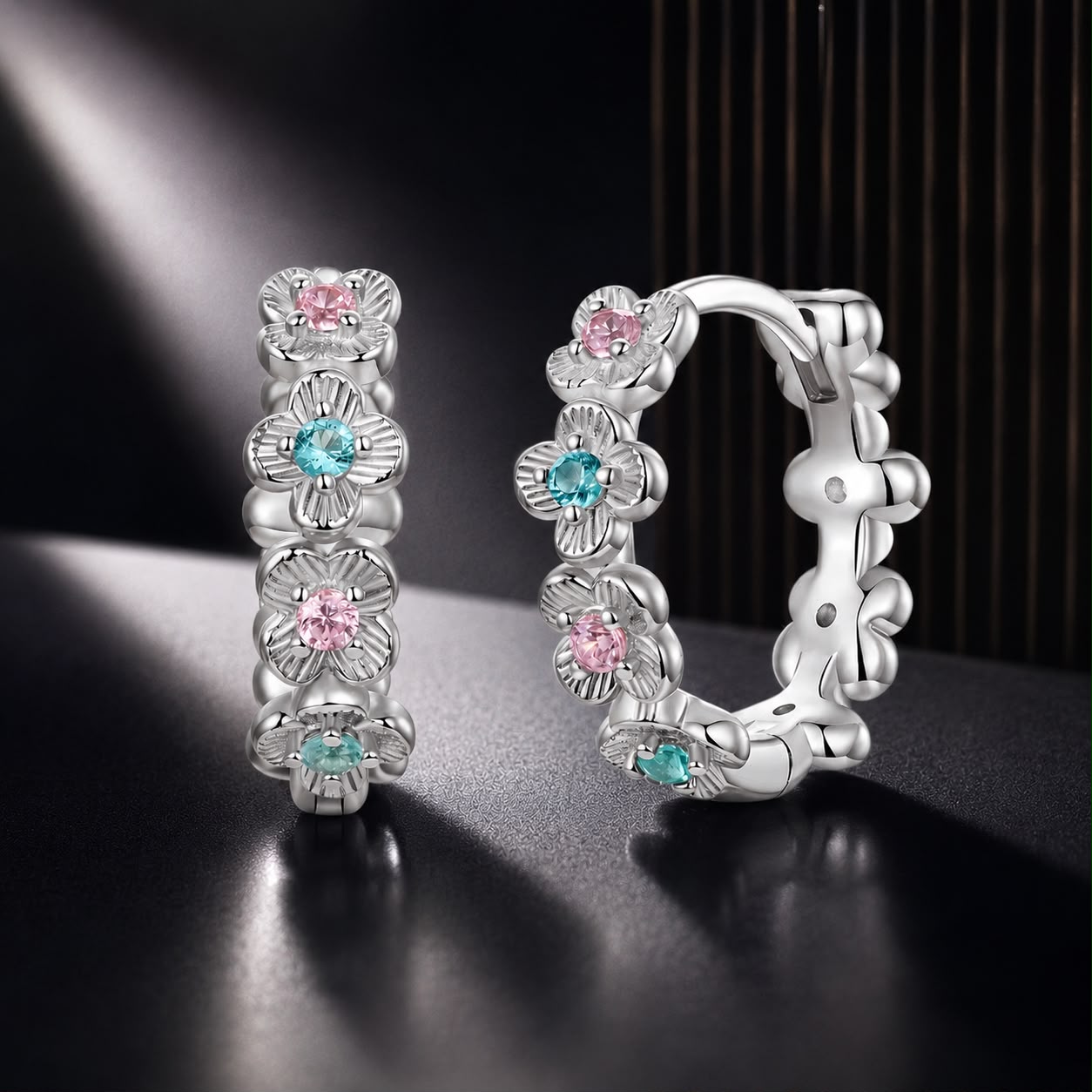 925 Sterling Silver Earrings with CZ in Pavé Setting, 12x3mm, for Women DestGlow