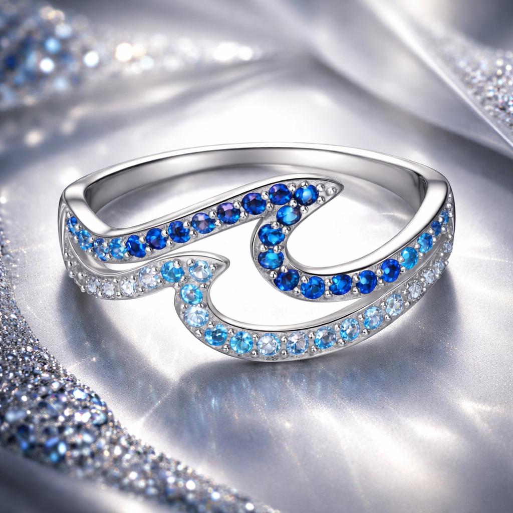 925 Sterling Silver Size 6.0 White Gold Plated CZ Ring for Women by Bids.com