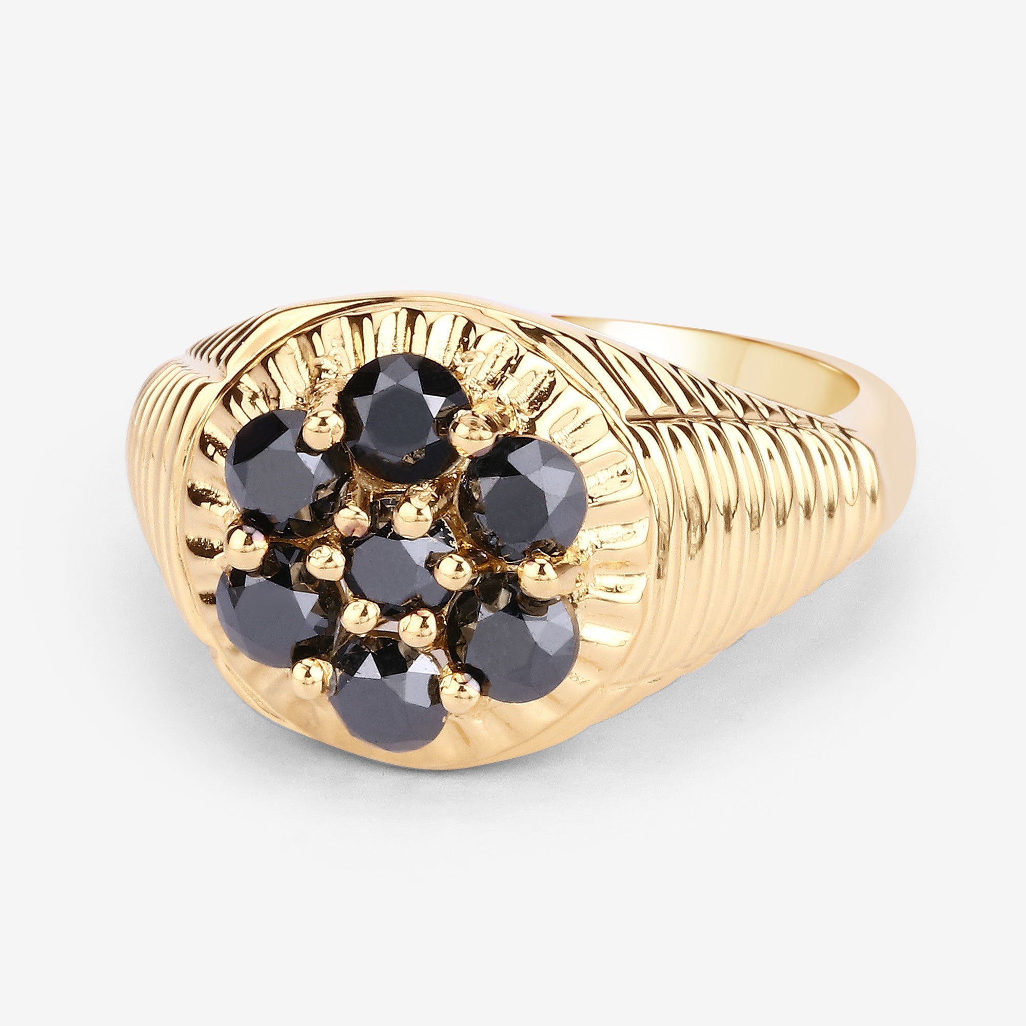 0.91 Carat Genuine Black Diamond .925 Sterling Silver Ring by Bids.com