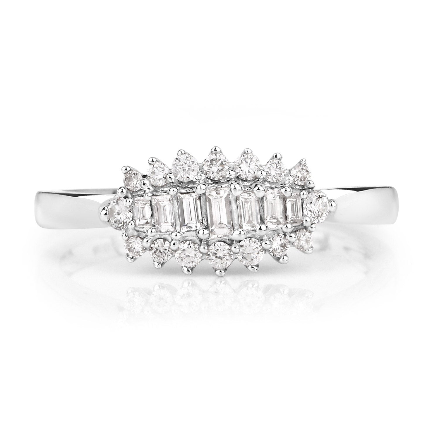 0.37 Carat Genuine White Diamond 14K White Gold Ring (E-F Color, VS-SI Clarity) by Bids.com