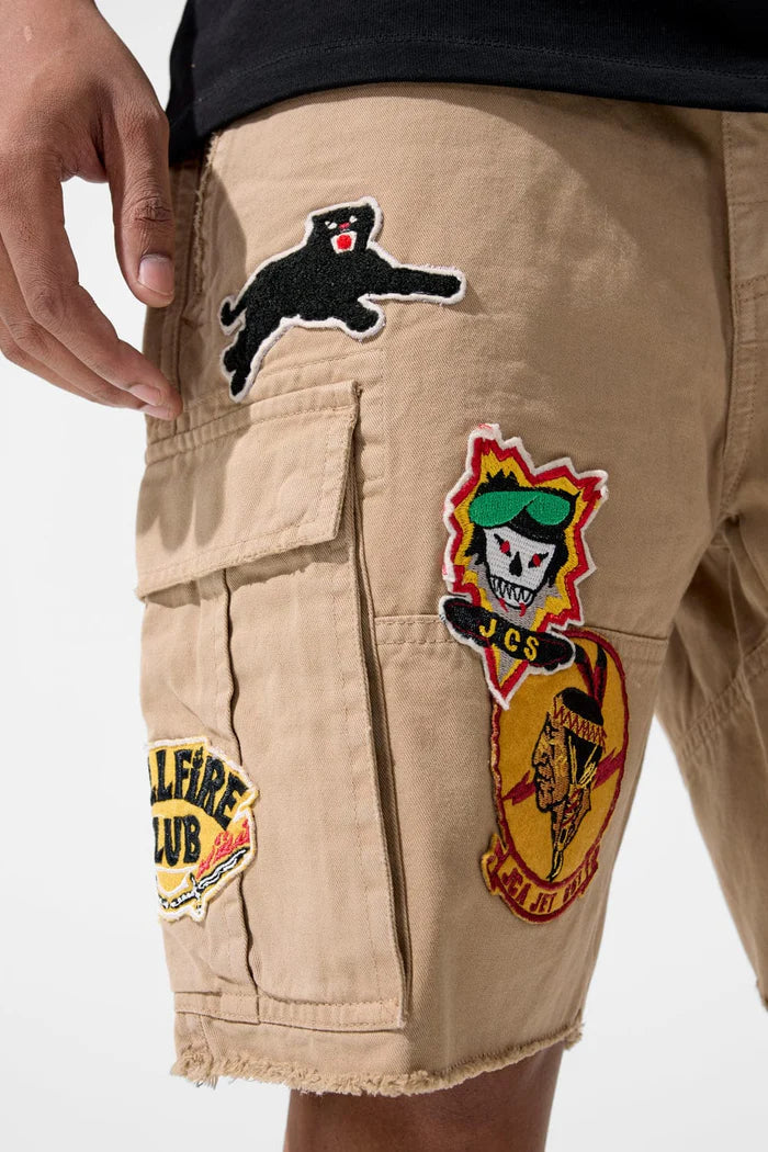 Jordan Craig War Angel Cargo Shorts - Khaki by Denim Exchange