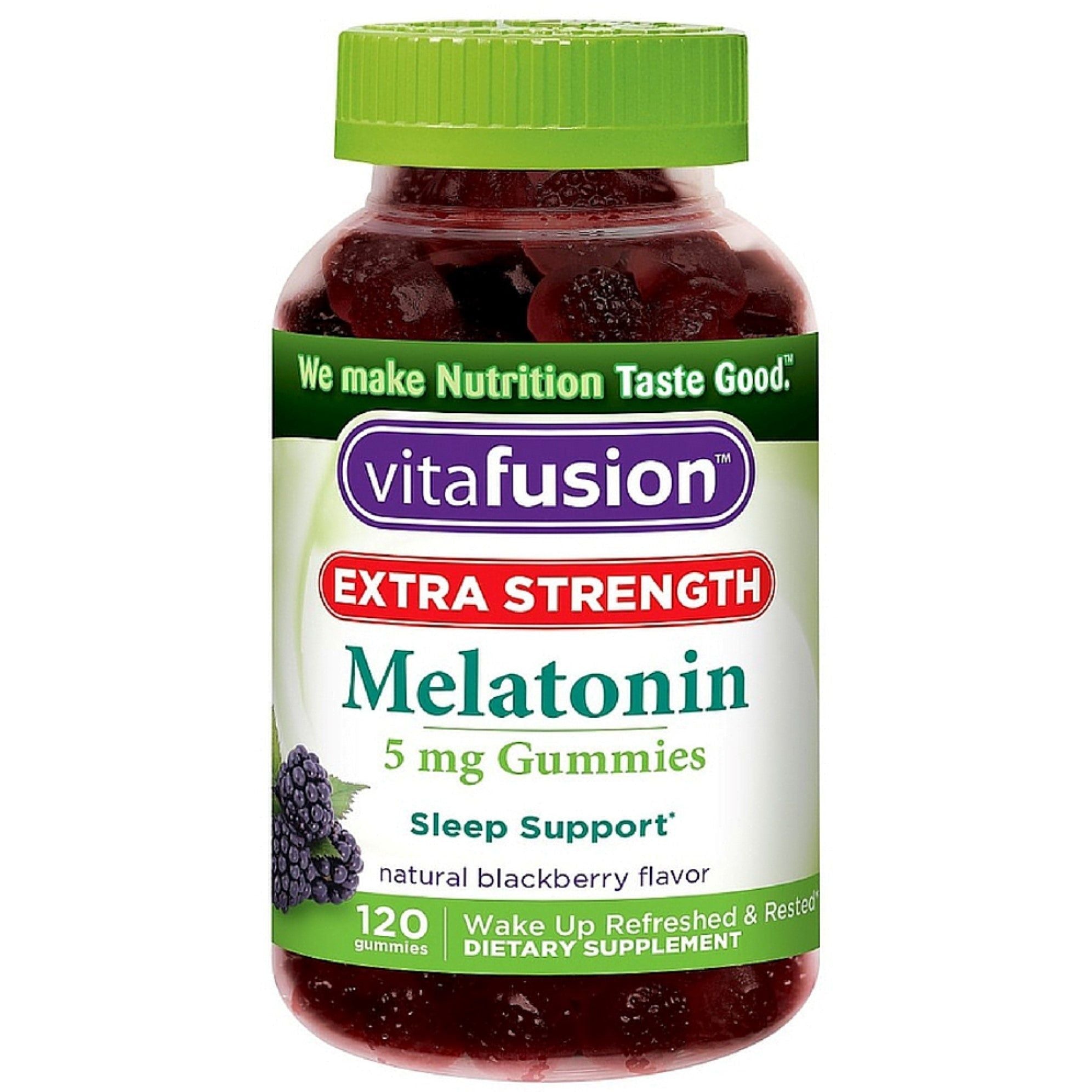 Vitafusion Extra Strength Melatonin 5 Mg Gummies Natural Blackberry Flavor 120 ct by Pasteur Pharmacy