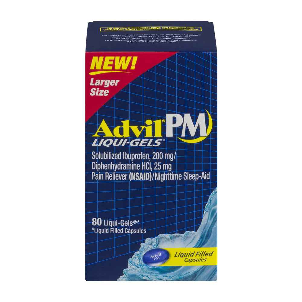 Advil PM Liqui-Gels Pain Reliever/Nighttime Sleep Aid Liquid Filled Capsules - Ibuprofen (NSAID)