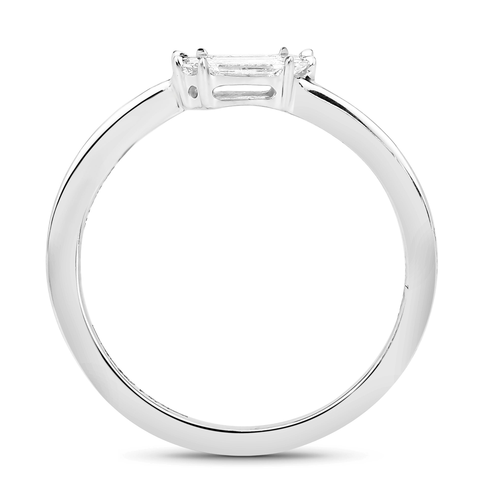 0.33 Carat Genuine White Diamond 18K White Gold Ring (F-G Color, VVS-VS Clarity) by Bids.com
