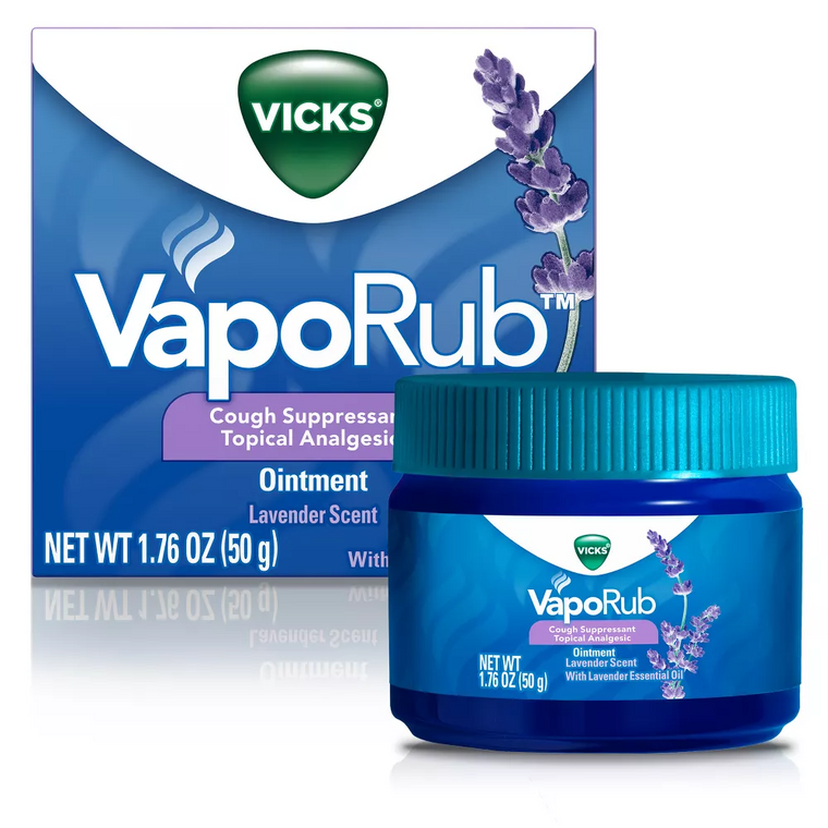 Vicks Vaporub, Lavender Scent, Cough Suppressant, Topical Chest Rub & Analgesic Ointment, 1.76 Oz by Pasteur Pharmacy