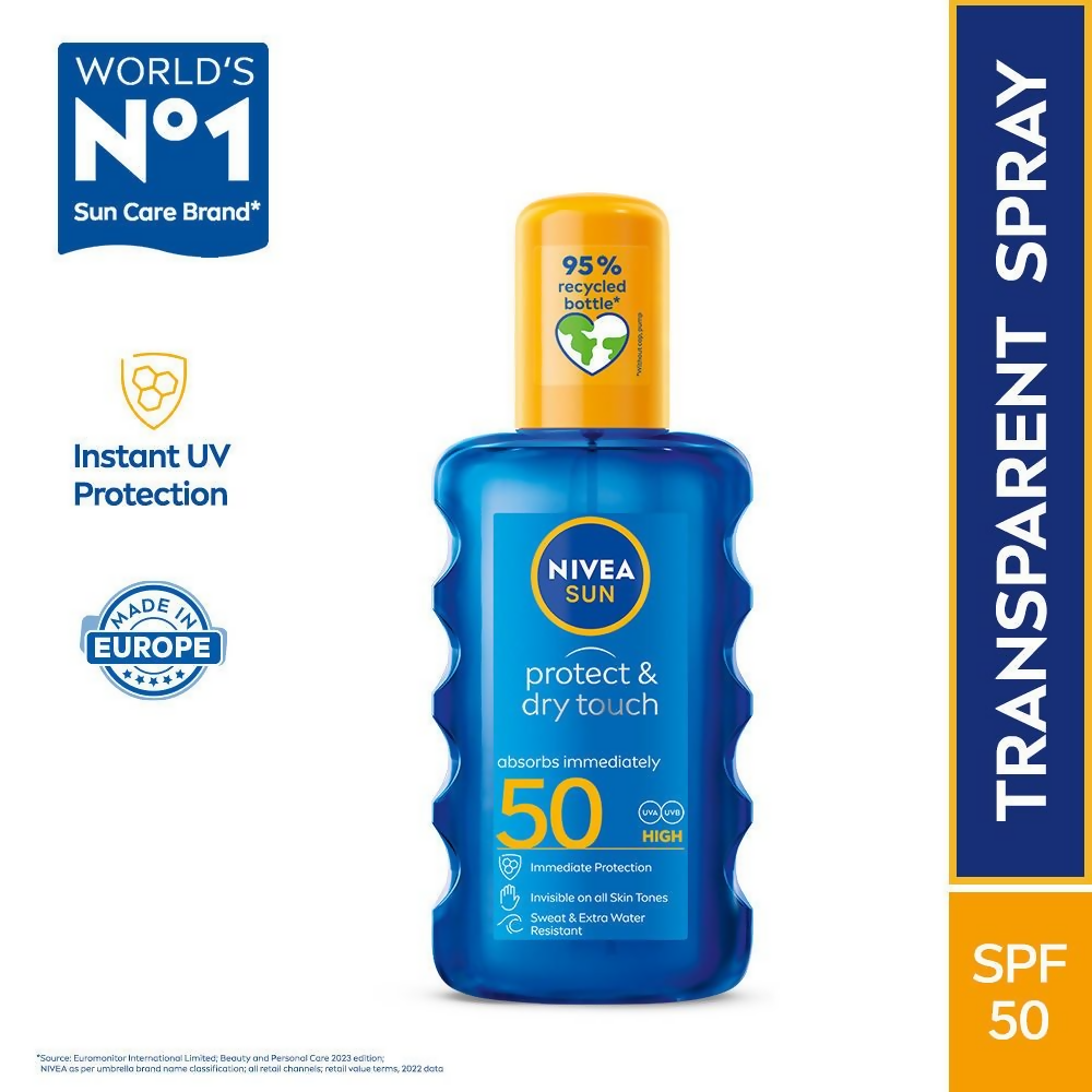 Nivea Sun Dry Touch SPF 50, Transparent Sunscreen Spray