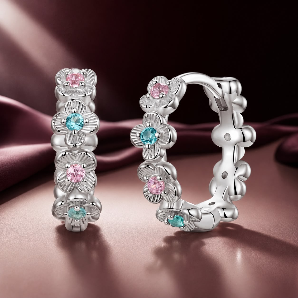 925 Sterling Silver Earrings with CZ in Pavé Setting, 12x3mm, for Women DestGlow
