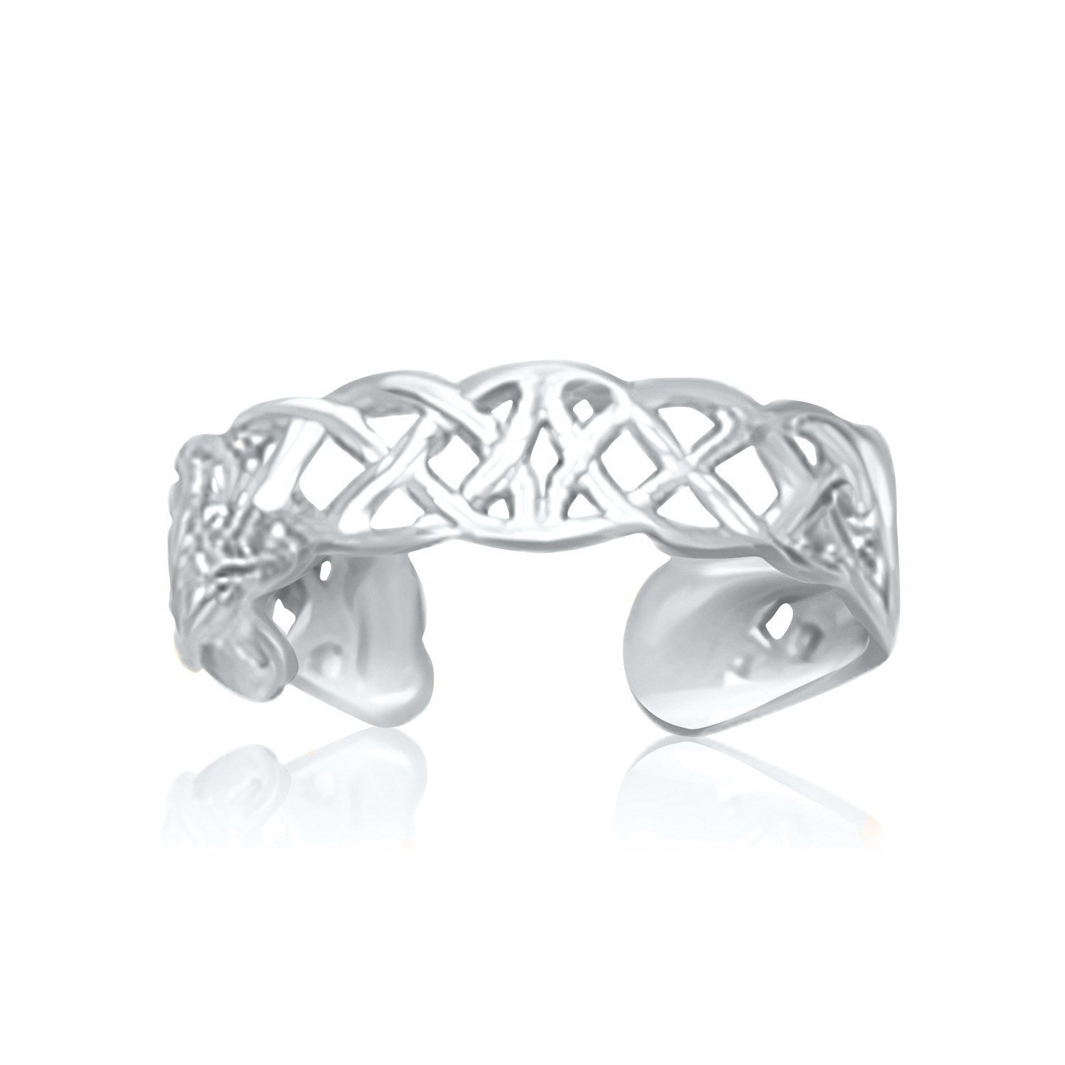 14k White Gold Toe Ring in a Celtic Knot Style DestGlow