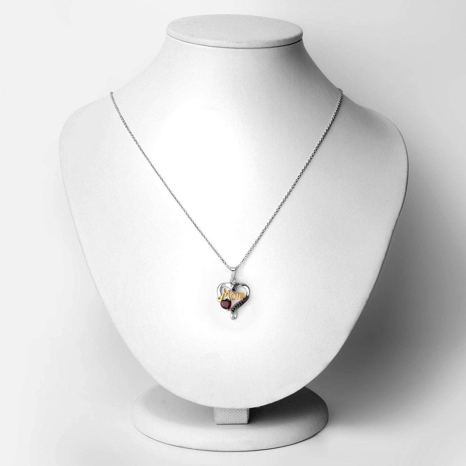 0.55 Carat Genuine Garnet and Black Spinel .925 Sterling Silver Pendant by Bids.com