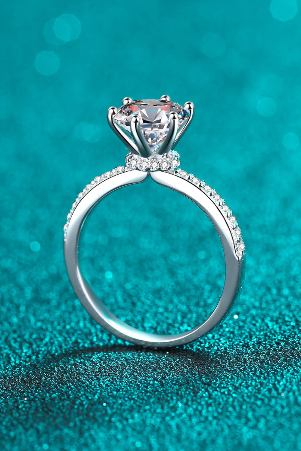 Rhodium Over Pure Sterling Silver 2 Carat Brilliant Round Cut Sparkala™ Ring by Sparkala