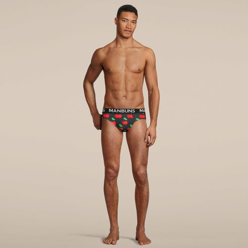 Men's Cherry Brief Underwear - Fun Novelty Fruit Print Underwear