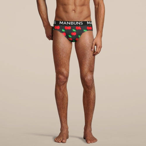 Men's Cherry Brief Underwear - Fun Novelty Fruit Print Underwear