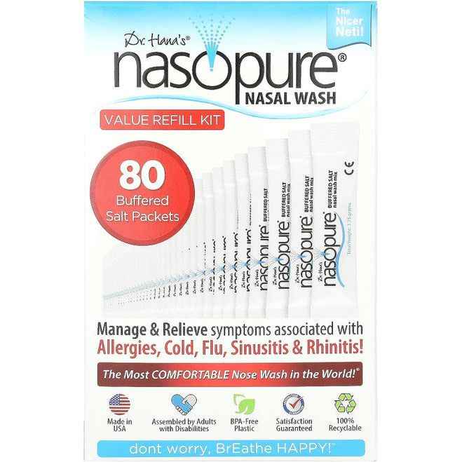 Nasopure Nasal Wash, Value Refill Kit, 80 Buffered Salt Packets