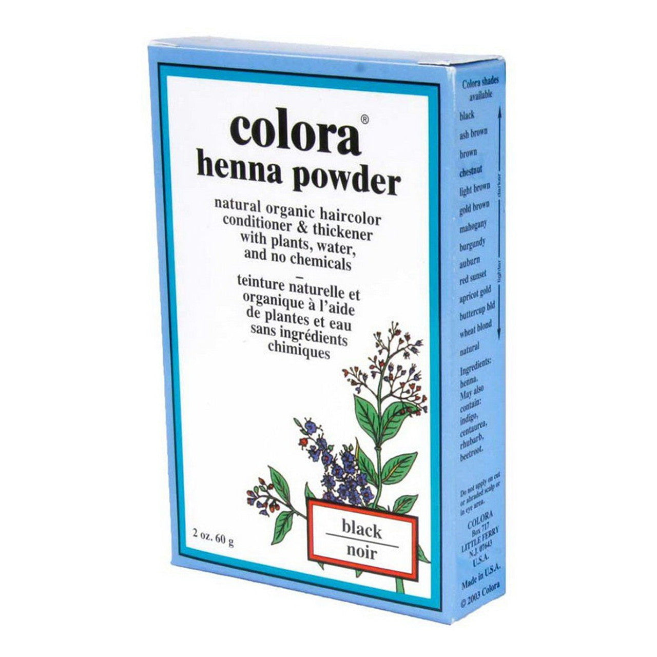 Colora Henna Powder Hair Color Black, 2 Oz by Pasteur Pharmacy