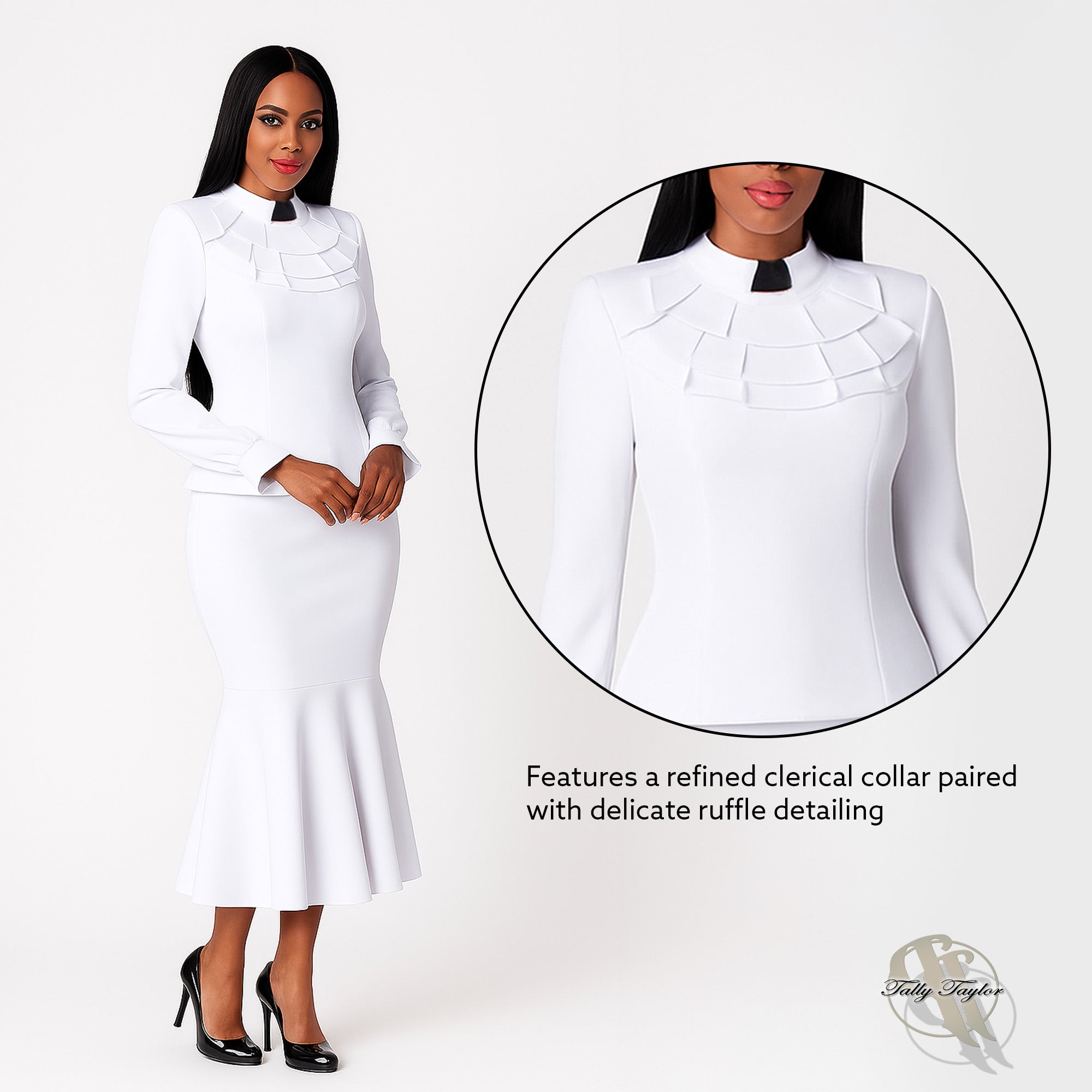 Divine Elegance Two-Piece Ruffle Church Set- 4601 by Tally Taylor