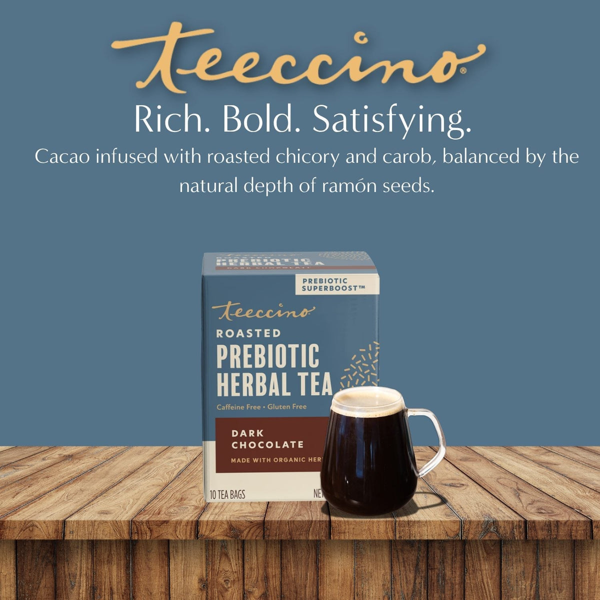 Dark Chocolate Prebiotic SuperBoost Herbal Tea DestGlow
