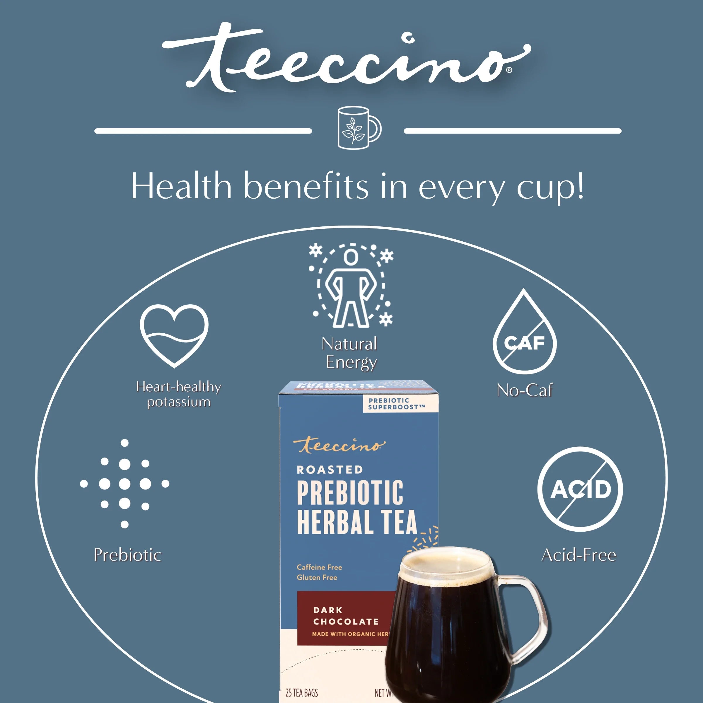Dark Chocolate Prebiotic SuperBoost Herbal Tea DestGlow