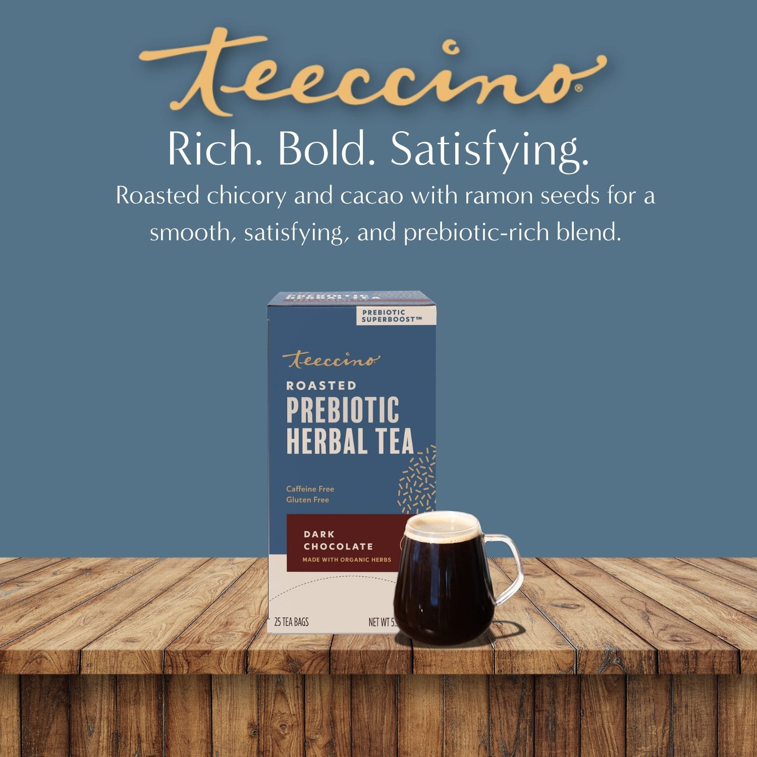 Dark Chocolate Prebiotic SuperBoost Herbal Tea DestGlow