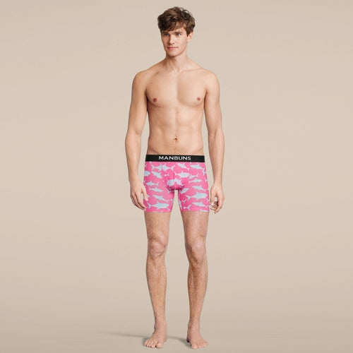 Men's Baby Shark Boxer Brief Underwear with Pouch - Fun Novelty Underwear