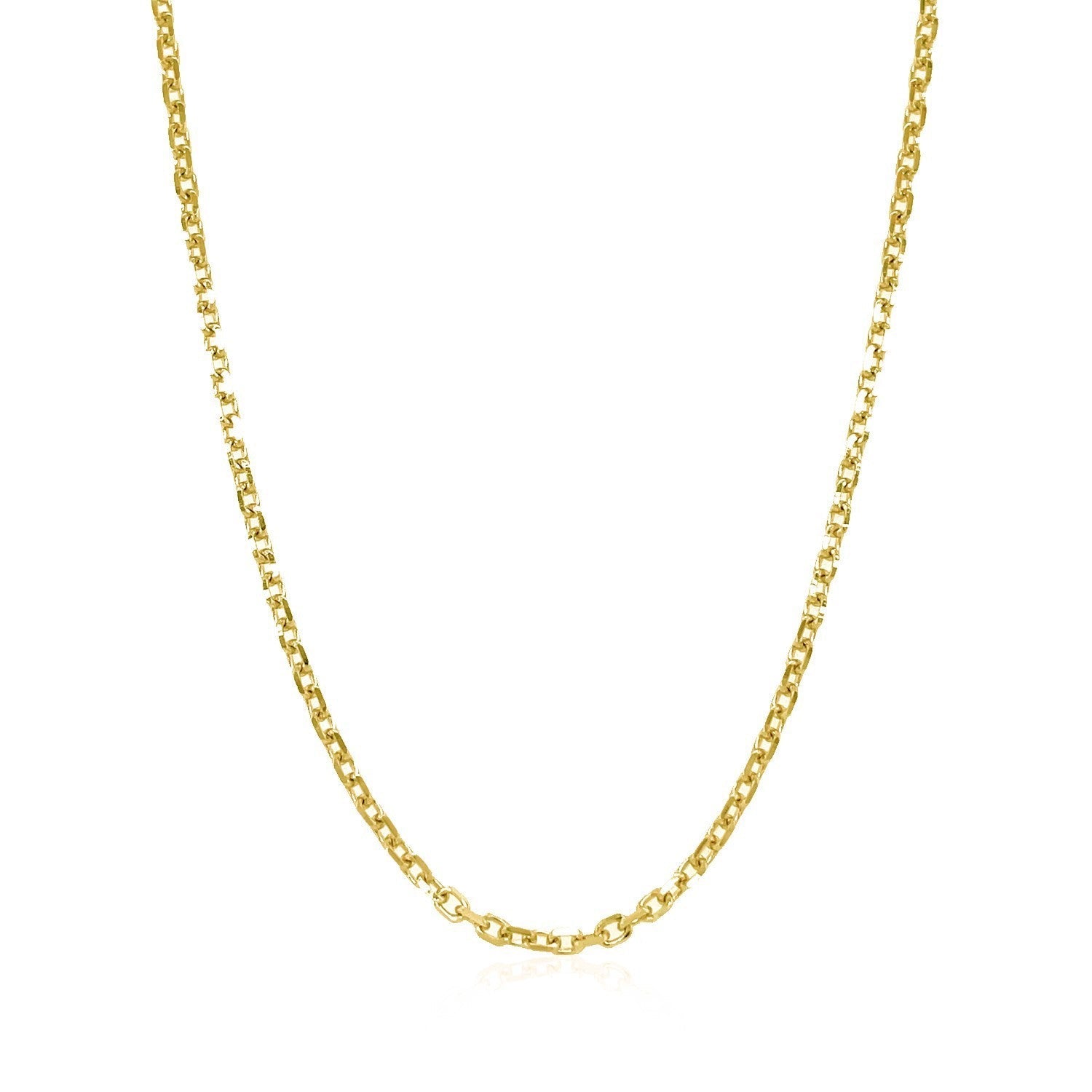 18k Yellow Gold Diamond Cut Cable Link Chain (1.90 mm) by Bids.com