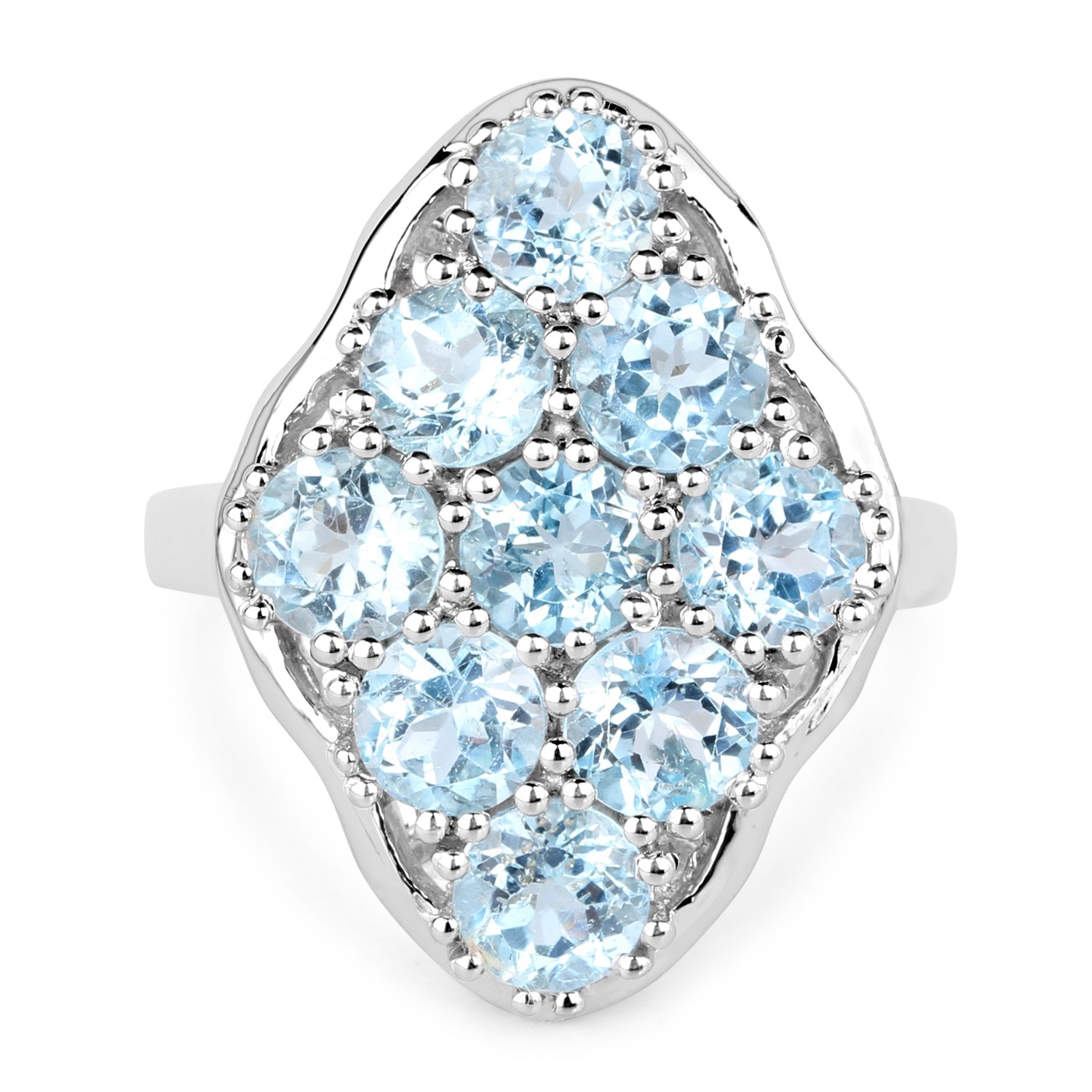 5.40 Carat Genuine Blue Topaz .925 Sterling Silver Ring by Bids.com
