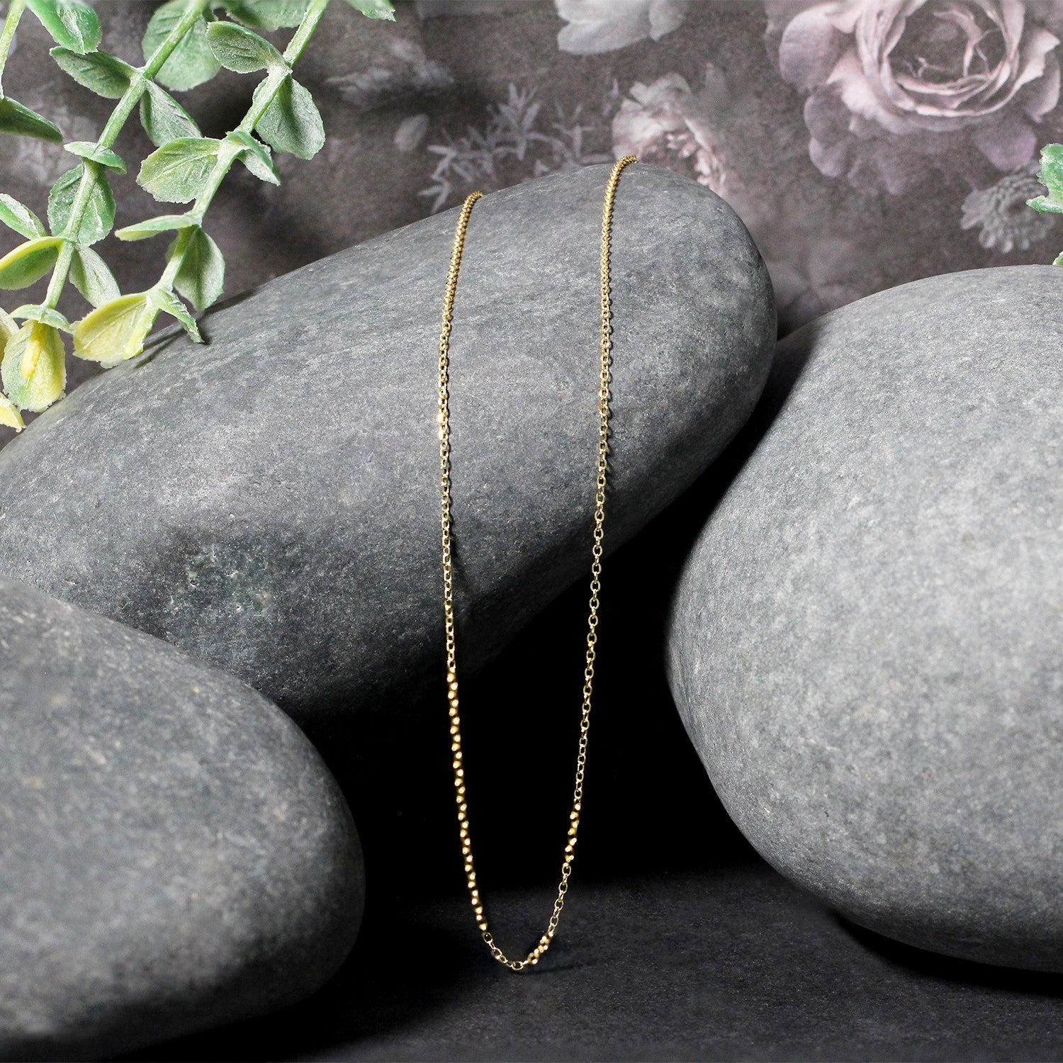 14k Yellow Gold Diamond Cut Cable Link Chain 0.8mm by Bids.com