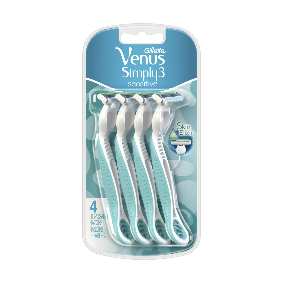 Gillette Venus Simply 3 Sensitive Disposable Razors (4 pack) DestGlow