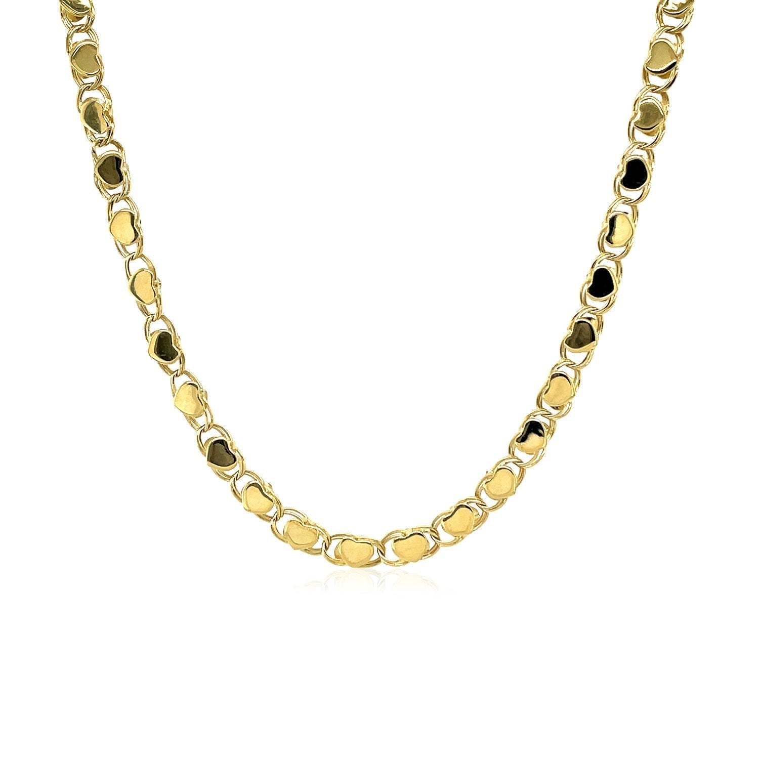 3.3mm 14k Yellow Gold Heart Chain DestGlow