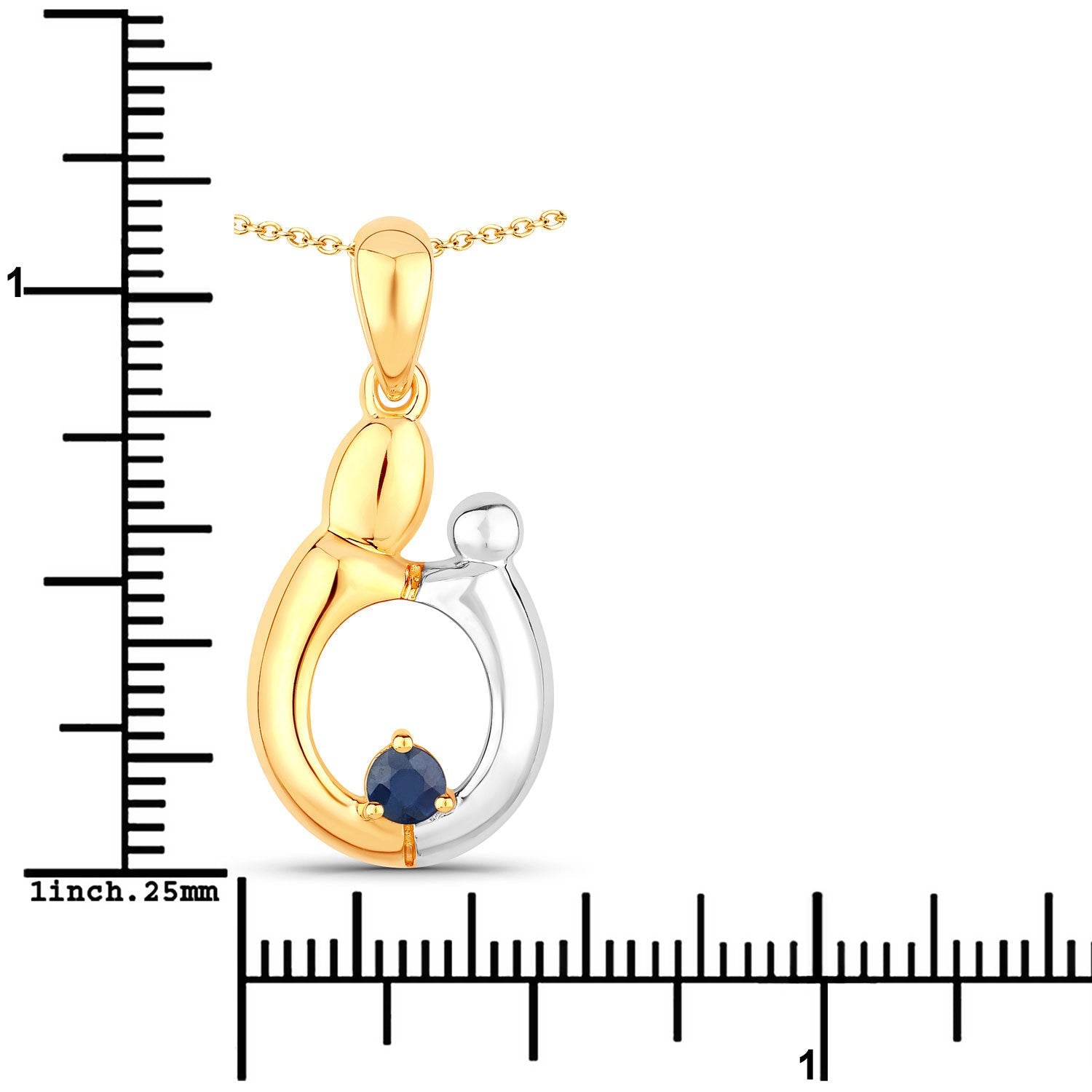 0.19 Carat Genuine Blue Sapphire .925 Sterling Silver Pendant by Bids.com
