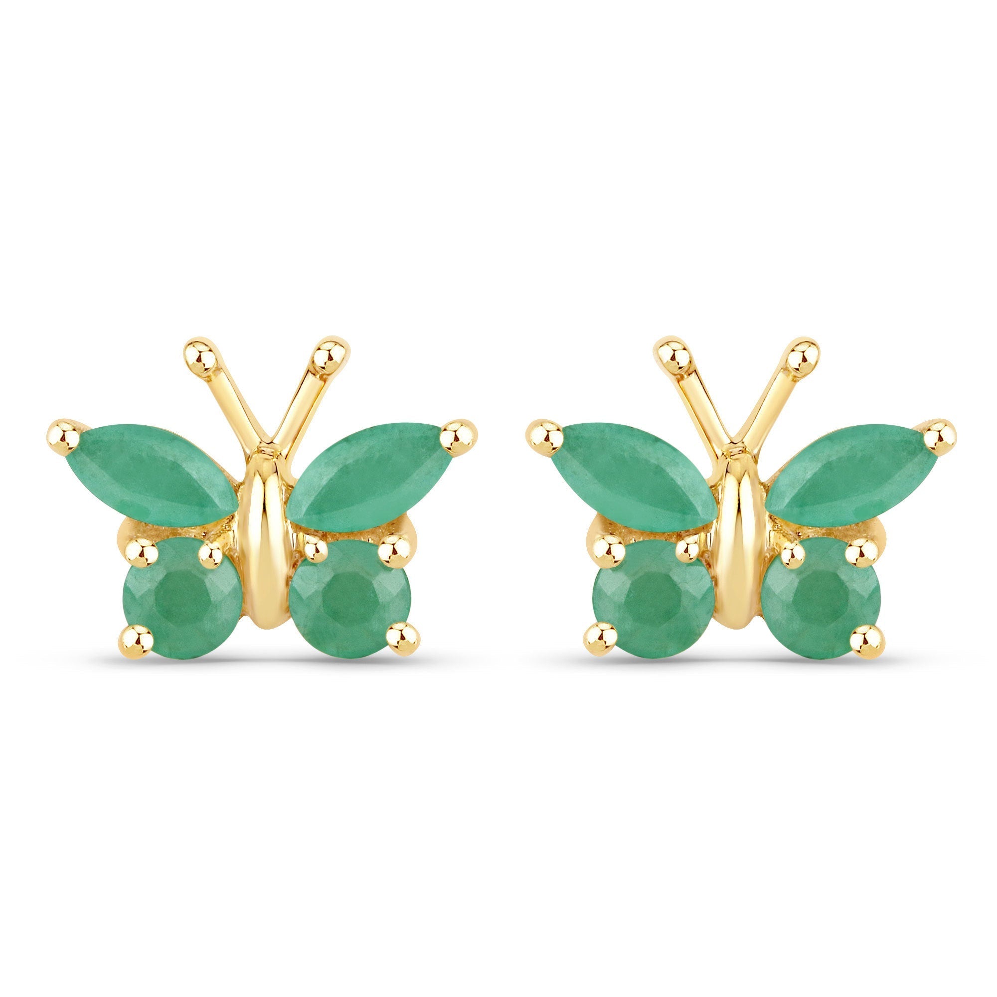 0.50 Carat Genuine Emerald .925 Sterling Silver Earrings DestGlow