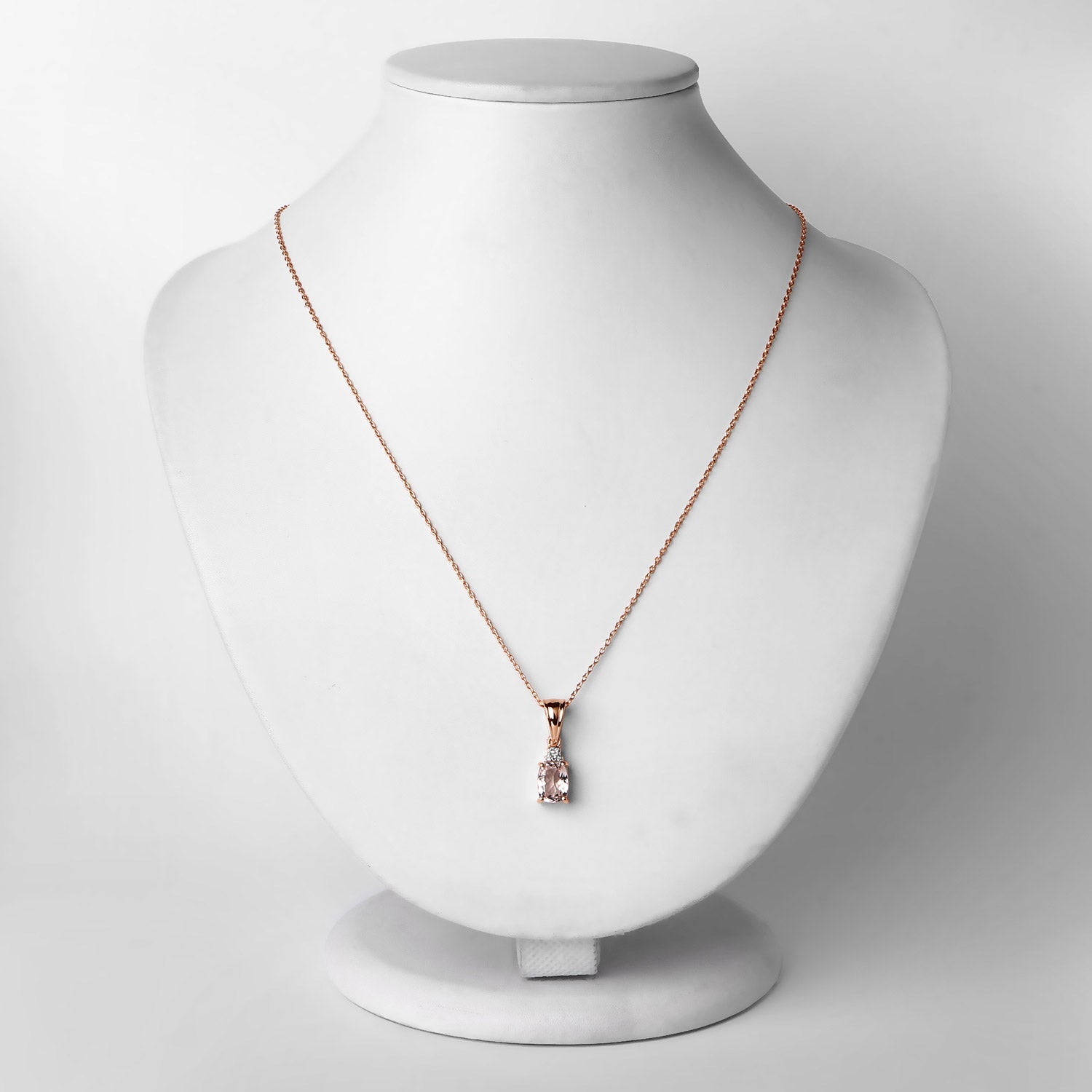 1.12 Carat Genuine Morganite and White Topaz .925 Sterling Silver Pendant by Bids.com