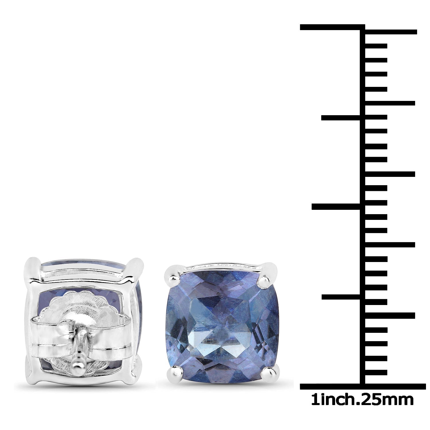 4.20cttw Royal Blue Mystic Quartz .925 Sterling Silver Earrings DestGlow