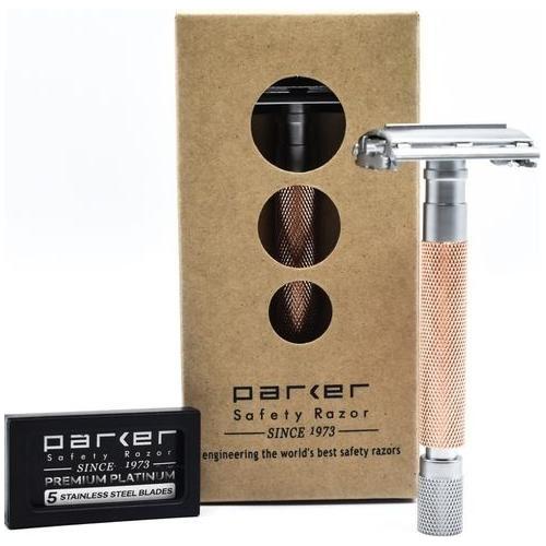 Parker 74R RG Rose Gold & Satin Chrome Heavyweight Butterfly Open Safety Razor - DestGlow